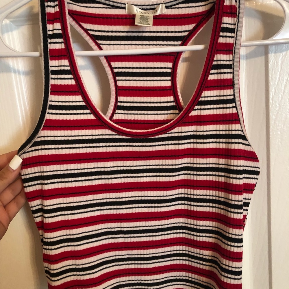 red stripped tank top